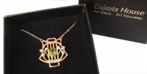 Halskette 925 Silber rose teilvergoldet Peridot Heritage Collection