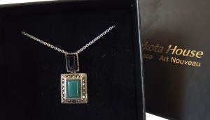 Halskette 925 Silber mit glänzendem Onyx, grünem Achat und Markasiten
