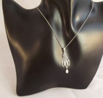 Halskette Vintage 925 Silber Perlenabhängung