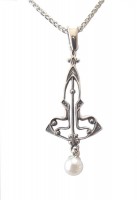 Halskette 925 Silber Vintage Style Perlenabhängung